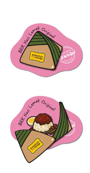 Bungkus Kaw Kaw Fridge Magnet Malaysia Kopitiam Icon Series - Image 10