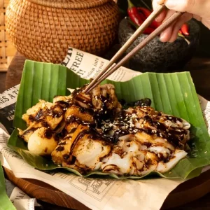 Cheong Fun with Sambal & Sweet Sauce