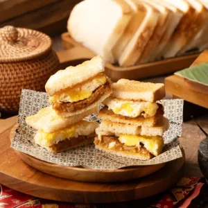 Roti Bakar – Otak-otak + Fried Egg